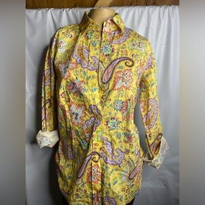 Etro  size L NWOT Multicolor Floral Shirt long sleeves women’s shirts